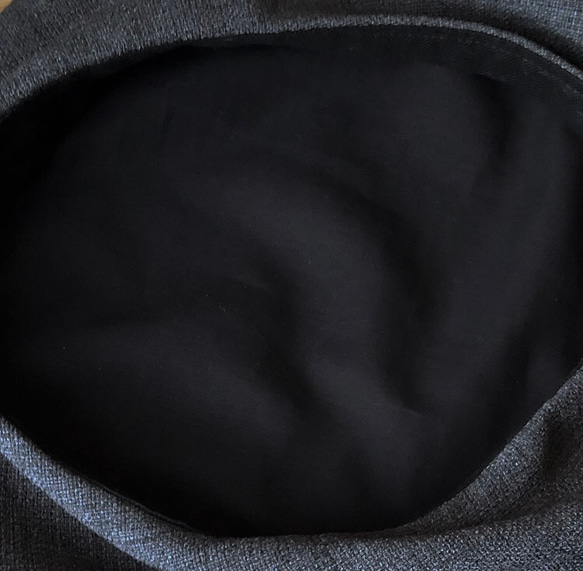 残り一個‼️カタチにこだわるベレー帽　コットンリネン　コーヒーブラウン 4枚目の画像