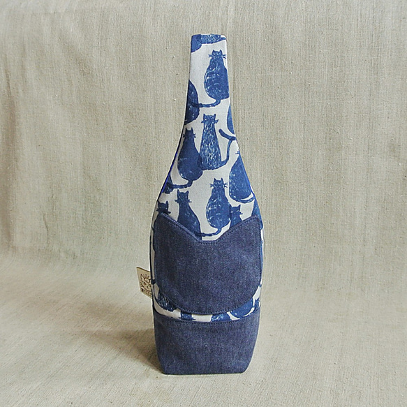 謎樣藍貓-水壺袋/保溫杯袋/傘袋 第1張的照片