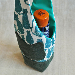 謎樣綠貓-水壺袋/保溫杯袋/傘袋 第3張的照片