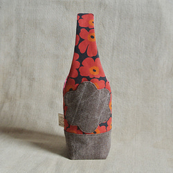 罌粟黑底紅花-水壺袋/保溫杯袋/傘袋 第1張的照片