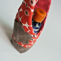 罌粟白底紅花-水壺袋/保溫杯袋/傘袋 第3張的照片