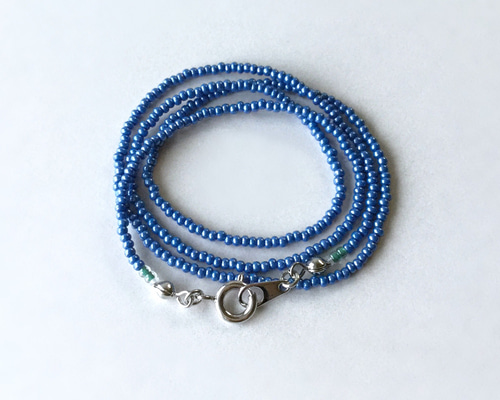 MICHELANGELO 天然石 青 ビーズネックレス　新品、未使用❗️ MICHELANGELO 天然石 青 ビーズネックレス 新品、未使用❗️