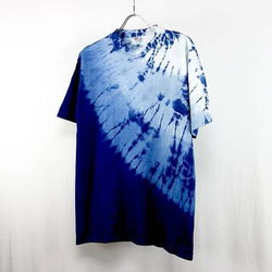 藍染半分丸絞りグラデーションTシャツ　XXXL 1枚目の画像