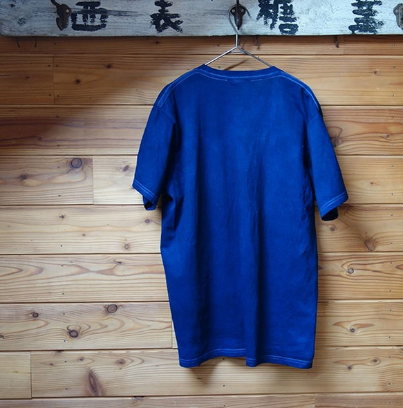 藍染　縦一本絞りTシャツLと XLサイズのみ 2枚目の画像