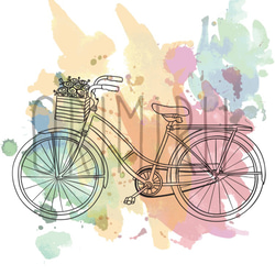 【Lサイズ】　ウォーターカラー自転車♫　by　オルミル 2枚目の画像