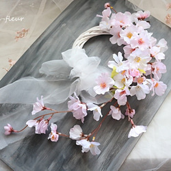桜のクレッセントリース　サシェ付き 2枚目の画像