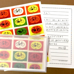 マッチラベル柄便箋（自転車） 1枚目の画像