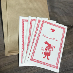 うさぎのメッセージカード(活版印刷) 1枚目の画像