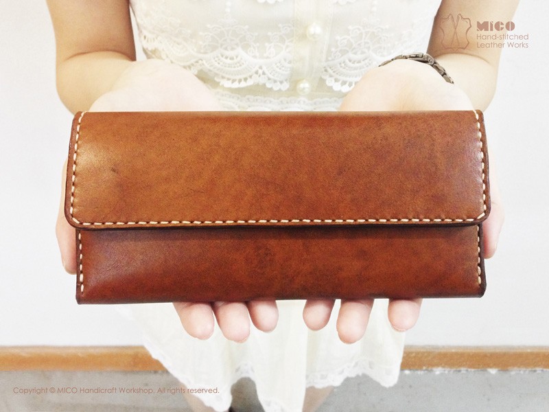 MICO 12手縫いの革財布カードシンプルなロング/長財布/ロング年度布[カスタムオーダー]
