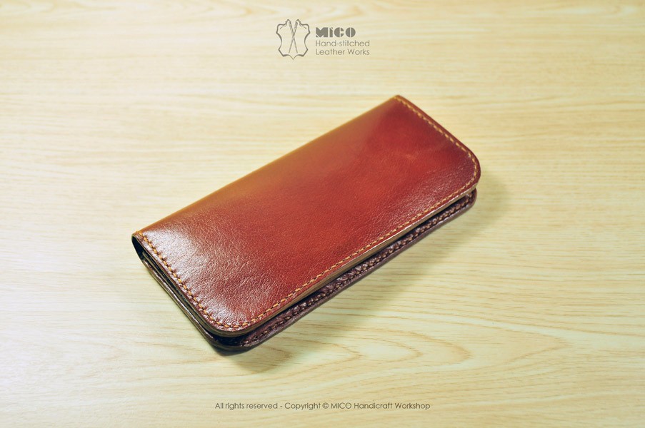 MICO縫うシンプルな長財布/長財布/ロング年度布（オプションのカスタム革）[カスタムオーダー]