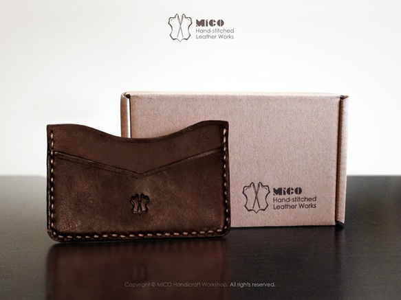 MICO 信用卡套 / 悠遊卡套(焦茶) [接單訂製] 第3張的照片