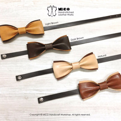 MICO 手工皮革蝴蝶領結 Bowtie (原色) [接單訂製] 第6張的照片