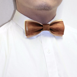 MICO 手工皮革蝴蝶領結 Bowtie (蜜糖色) [接單訂製] 第3張的照片