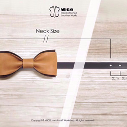 MICO 手工皮革蝴蝶領結 Bowtie (焦茶色) [接單訂製] 第5張的照片