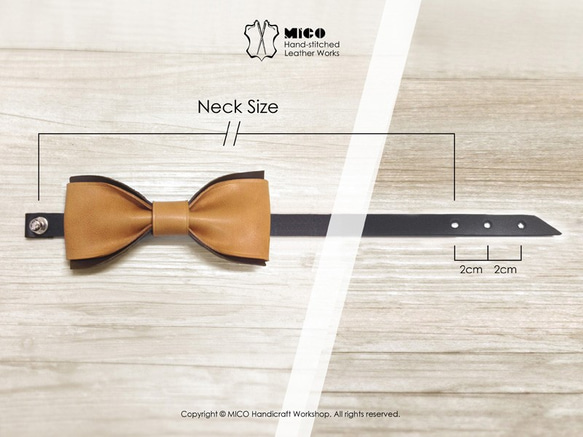 MICO 手工皮革蝴蝶領結 Bowtie (客製化自選皮料) [接單訂製] 第5張的照片