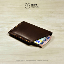 MICO 信用卡套 / 悠遊咭套 / 名片夾 / 銀包 / 小皮夾 (焦茶色) [接單訂製] 第3張的照片