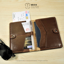 MICO 手縫皮革護照夾 開心旅行出發吧!  (客製化自選皮料)[接單訂製] 第6張的照片