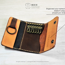 MICO 手縫皮革簡約鎖匙包 (客製化自定皮料) [接單訂製] 第4張的照片