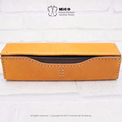 MICO手縫皮革方柱筆盒「接單訂製」 第5張的照片