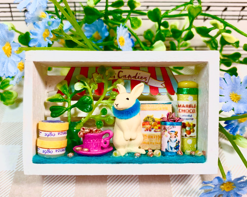 MINI Bean Doll マッチ箱ドール マッチ箱人形 緑 ミニチュア レア マッチ箱sizeのドールハウス/Shop/ウサギ/送料無料/ミニチュア