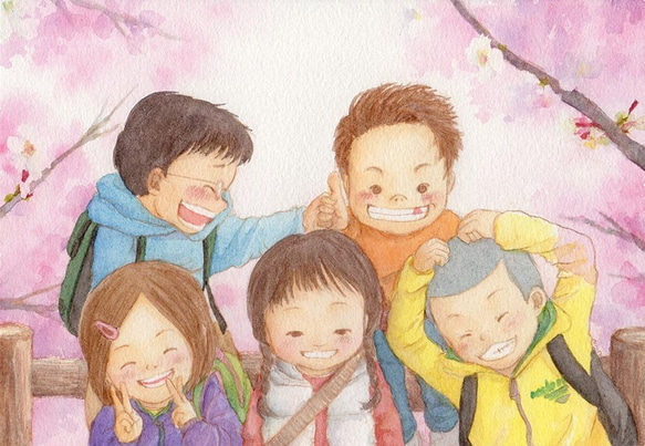 笑顔（水彩イラスト原画・額無し） イラスト 絵描き マミコ 通販