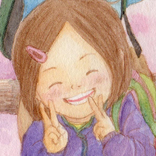 微笑みの物語　　絵画原画 笑顔（水彩イラスト原画・額無し） イラスト 絵描き マミコ 通販