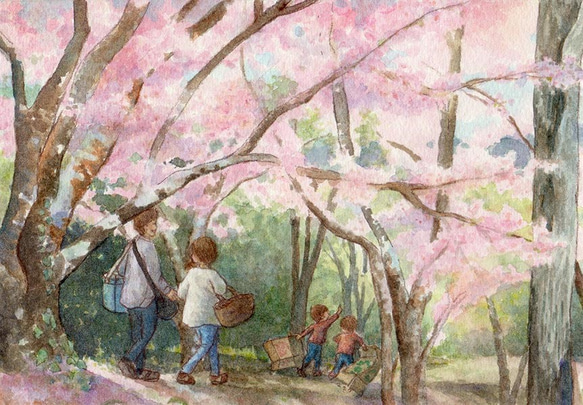 キャンディのお花が咲きました　手のひらサイズ　水彩画原画 キャンディのお花が咲きました 手のひらサイズ 水彩画原画 は