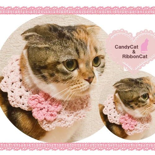 プッチ、幅広シュシュ、(グリーンローズ)わんちゃん猫ちゃん用 幅広クリスマスファーシュシュ(ホワイト&グリーン)わんちゃん猫