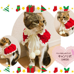 愛猫へのプレゼント クリスマスケープ  猫 犬 ペット用 1枚目の画像