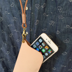 ヌメ革 iPhone7ケース ネックストラップお買得セット 1枚目の画像