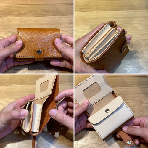 ハッシュパピー 二つ折り財布 かぶせ L字ファスナー Hush