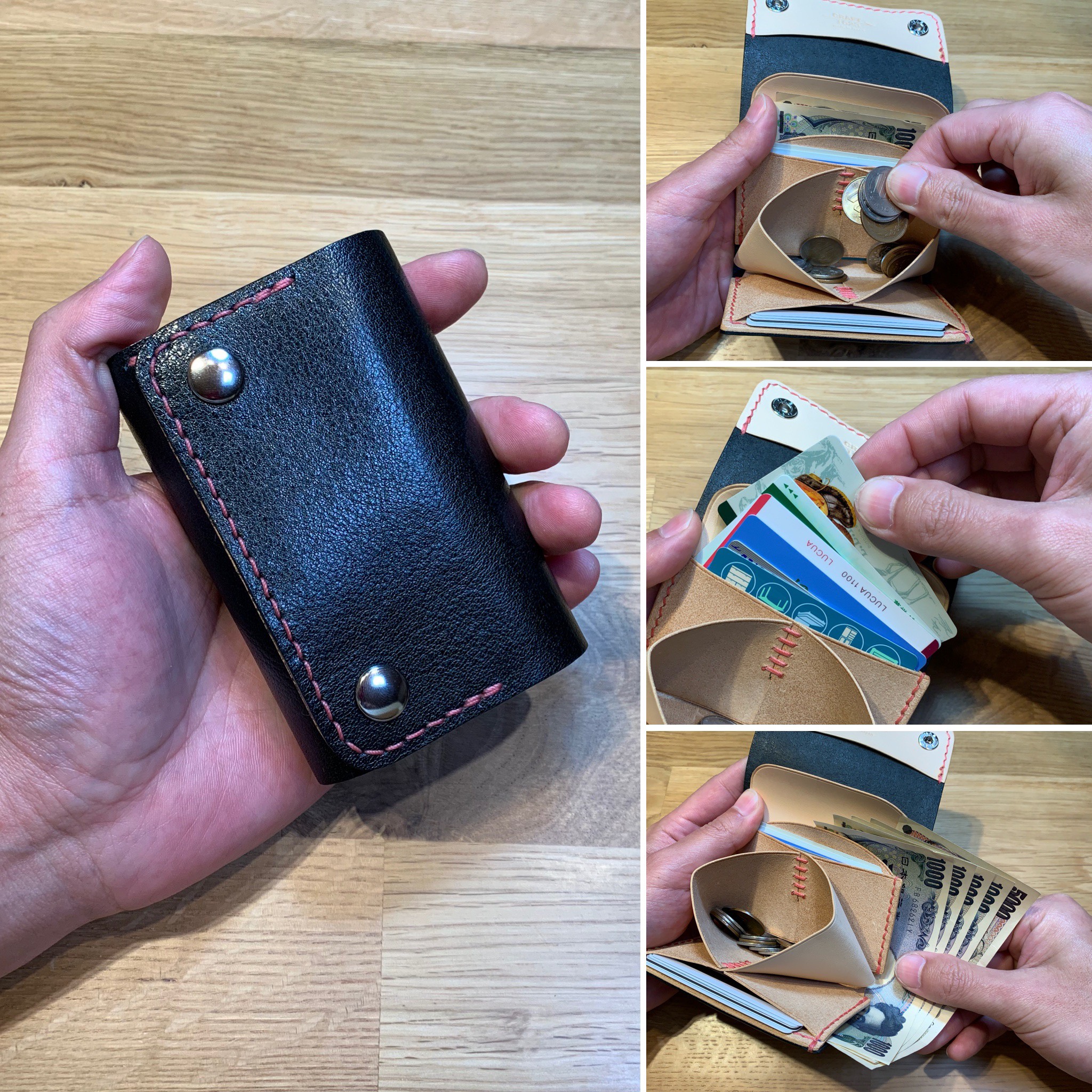 超ミニサイズ2つ折り財布(ダブルホック) 二つ折り財布 craft1623