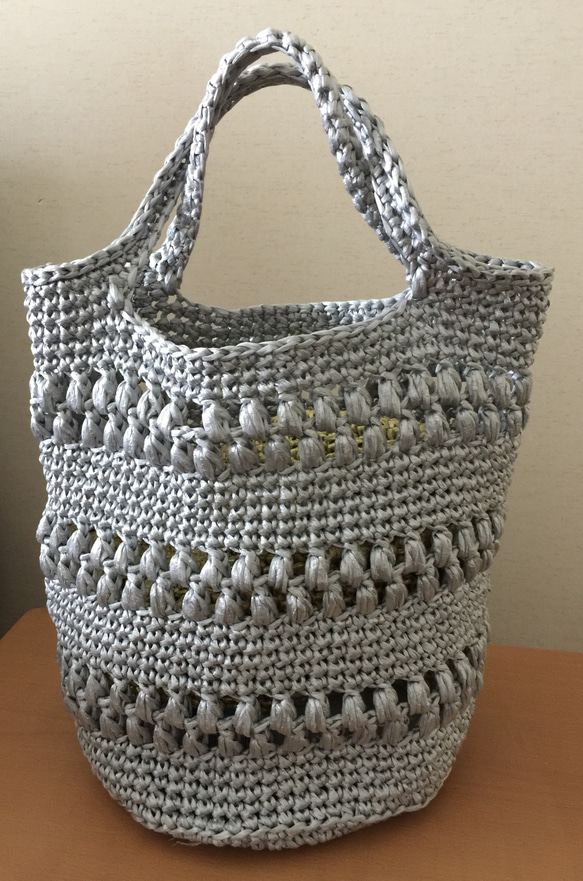 エコバッグ スズランテープ シルバー 受注生産 トートバッグ Clover