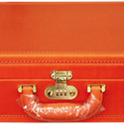 オレンジのイタリア製皮革トランクケースKomatsu-model-1st 3枚目の画像