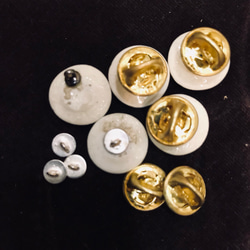 陶器ボタン・ピンズ〜黄金のドクロ 4枚目の画像