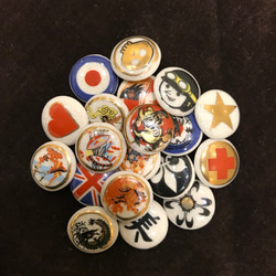 陶器ボタン・ピンズ〜花傘 2枚目の画像