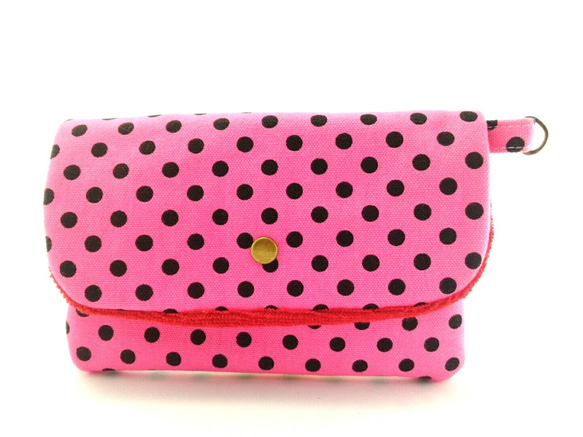 [はいYOUNG]ピンクキャンバス少しXiaoyu普遍的な使用•携帯電話バッグ 2枚目の画像