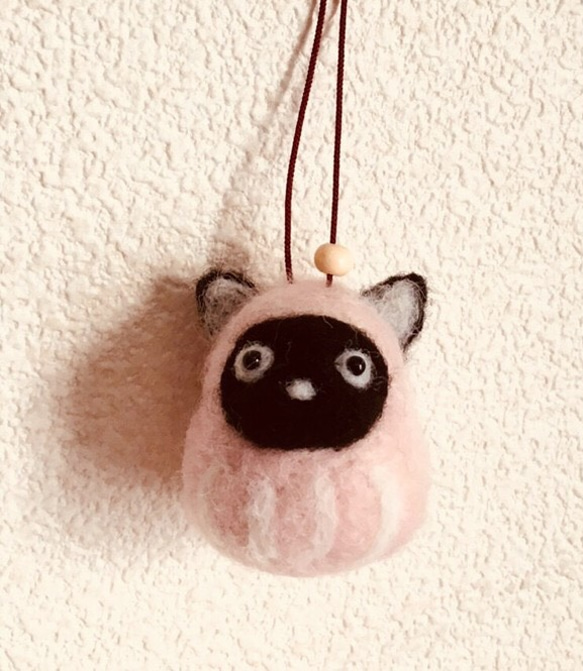 【sold  out】羊毛 黒猫だるまちゃん 2枚目の画像