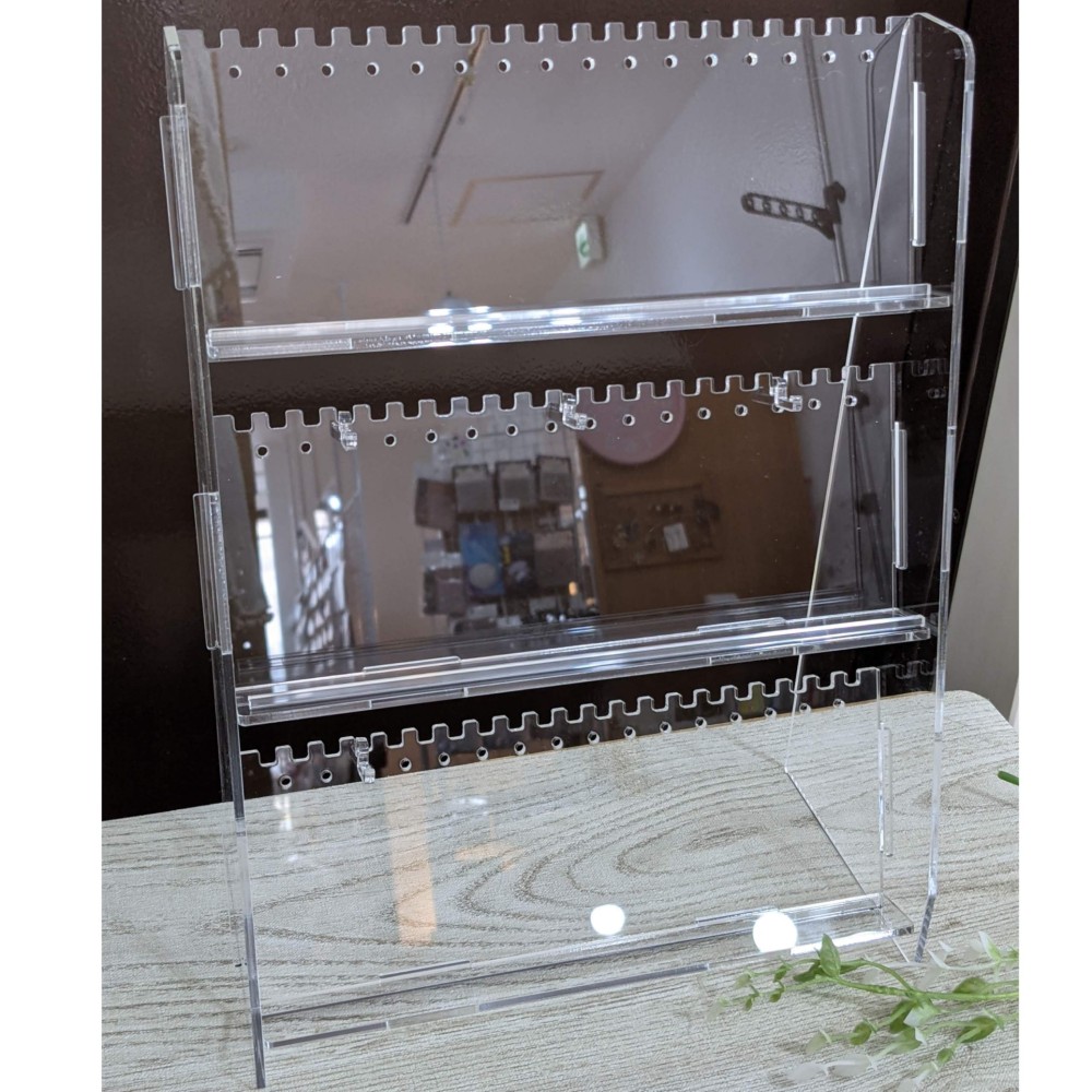 組み立て式アクリル傾斜什器 3段 220×300mm