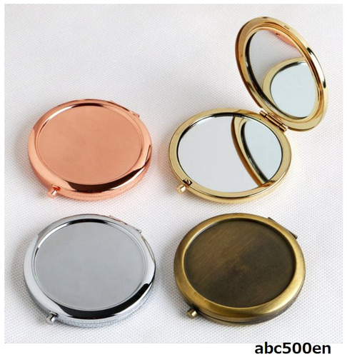 コンパクトミラー（拡大鏡付）シルバー 1個 ミラー/拡大鏡付