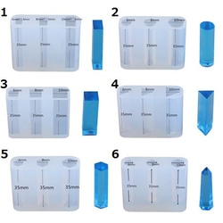 柱モールド　 1個　長方形/正方形/六角形/丸/三角形/水晶ポイント 1枚目の画像