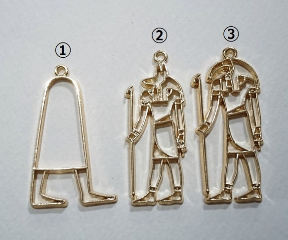 古代エジプトのフレーム　2個　/レジン/UVレジン/古代エジプトフレーム 1枚目の画像