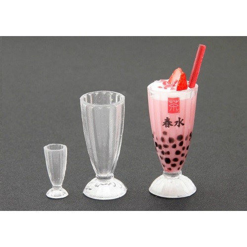 タピオカグラス立体型 1/12サイズ対応 モールド/ドリンク/タピオカ