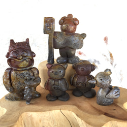 ●【2510】176.ふせ犬、ナマケモノ…備前焼 ○【2510】176.ふせ犬、ナマケモノ…備前焼