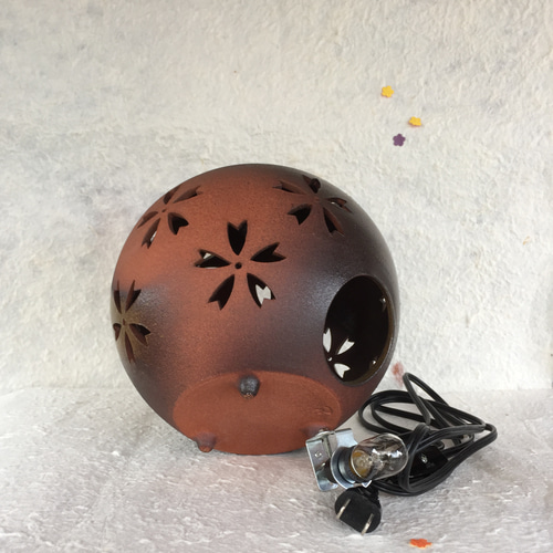 備前焼ランプシェード 家③ ランプシェード 備前焼・ランプ・あかり スタンドライト