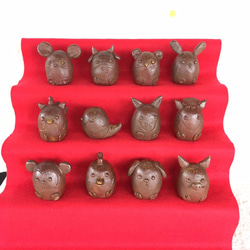 備前焼 十二支 置物 11本セット 備前焼 十二支 *干支セット* その他置物 桜備前 通販 2957531｜Creema