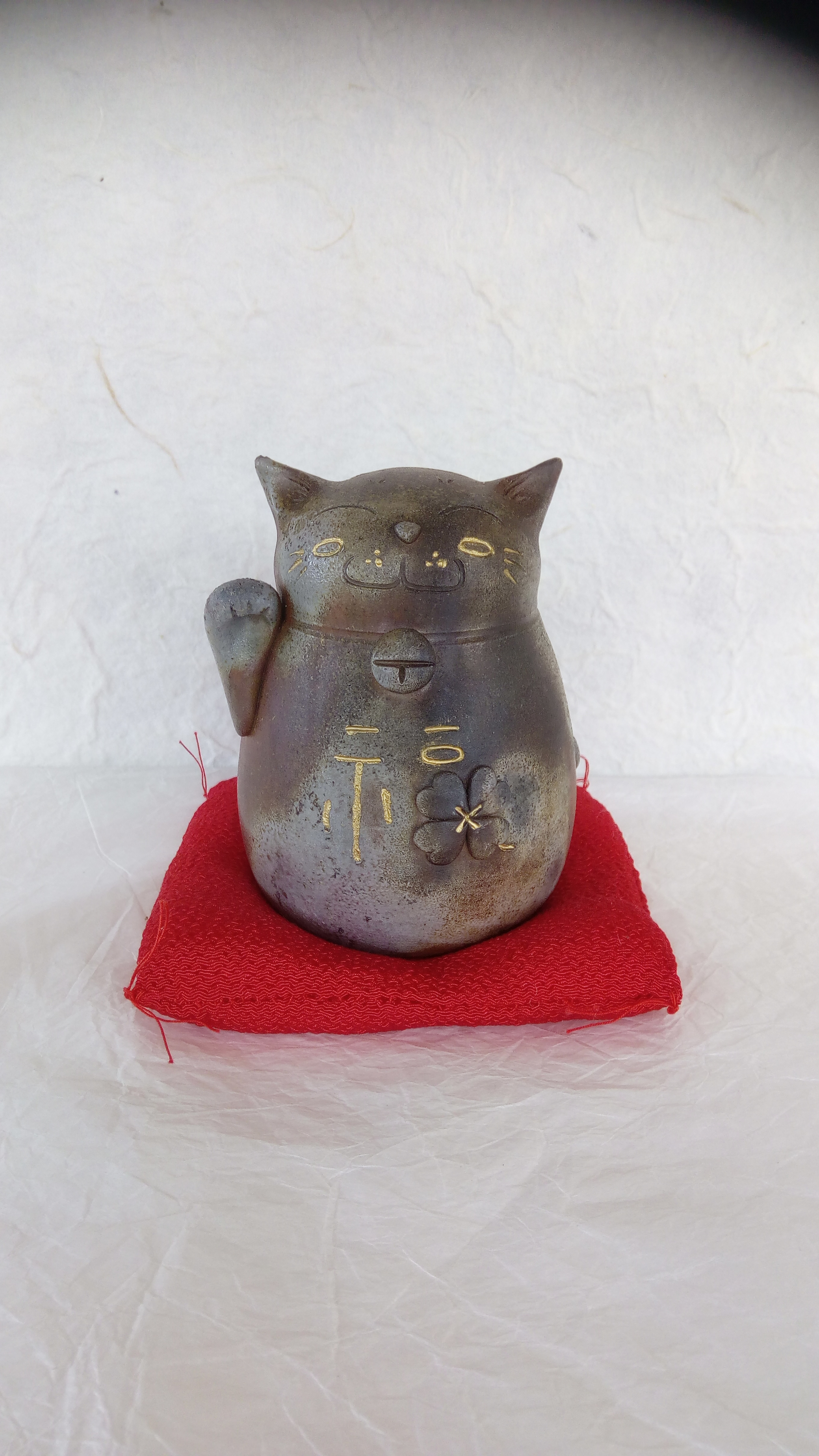 備前焼 招き猫 貯金箱 （右手 金運）t-4 その他インテリア雑貨