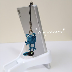 カエル さんとおたまじゃくしの親子ストラップ《全8色》オーダーメイド色可 4枚目の画像