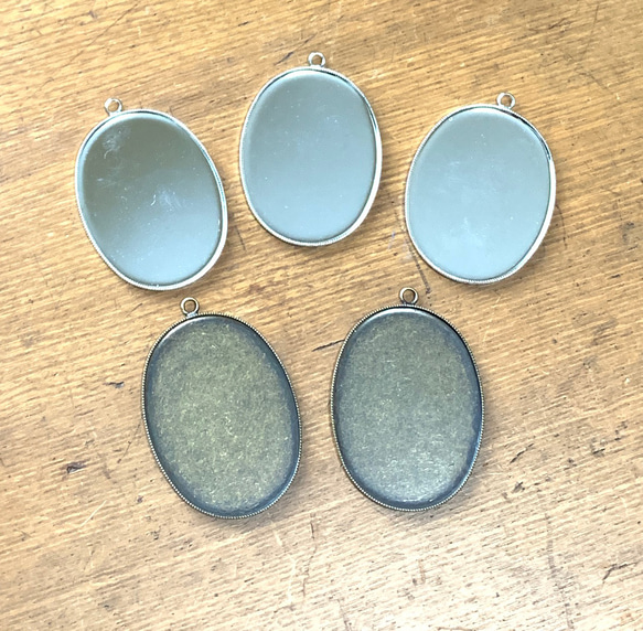 KA9 レジン用 ミール皿（縦長)5個セット 金具・チェーン ユキ