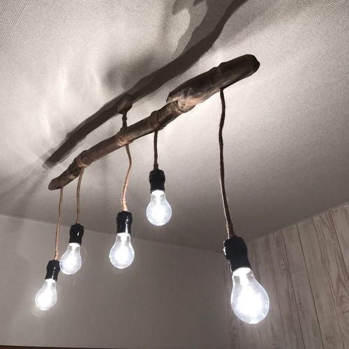 流木 天井照明 クローゼットハンガー シーリングライト インテリア